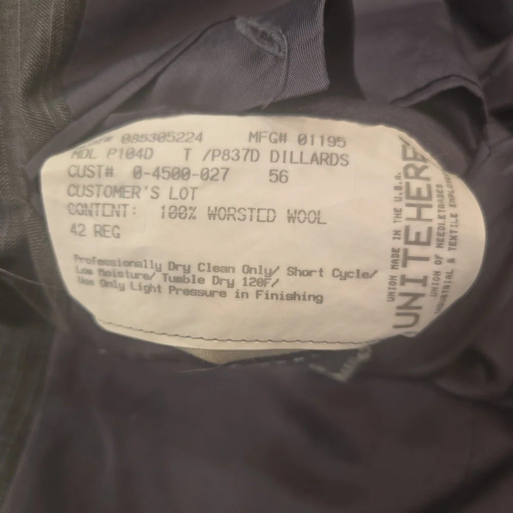 Hickey Freeman x Loro Piana Union Made USA Gray Pin Striped Blazer 42R